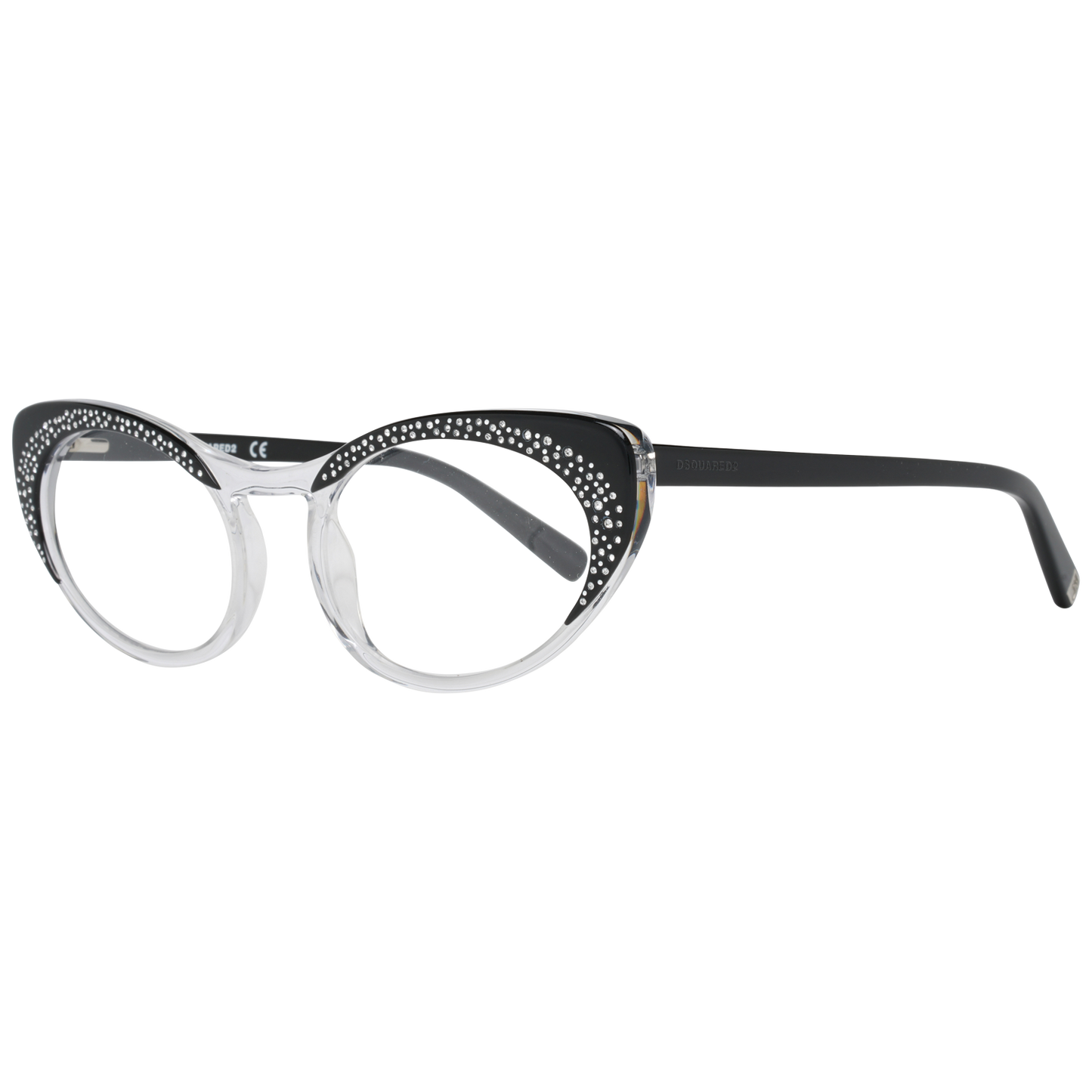 Dsquared² Chic Black Full-Rim Designer Eyewear for Women, sleek black finish, durable plastic frame, stylish eyeglasses with case