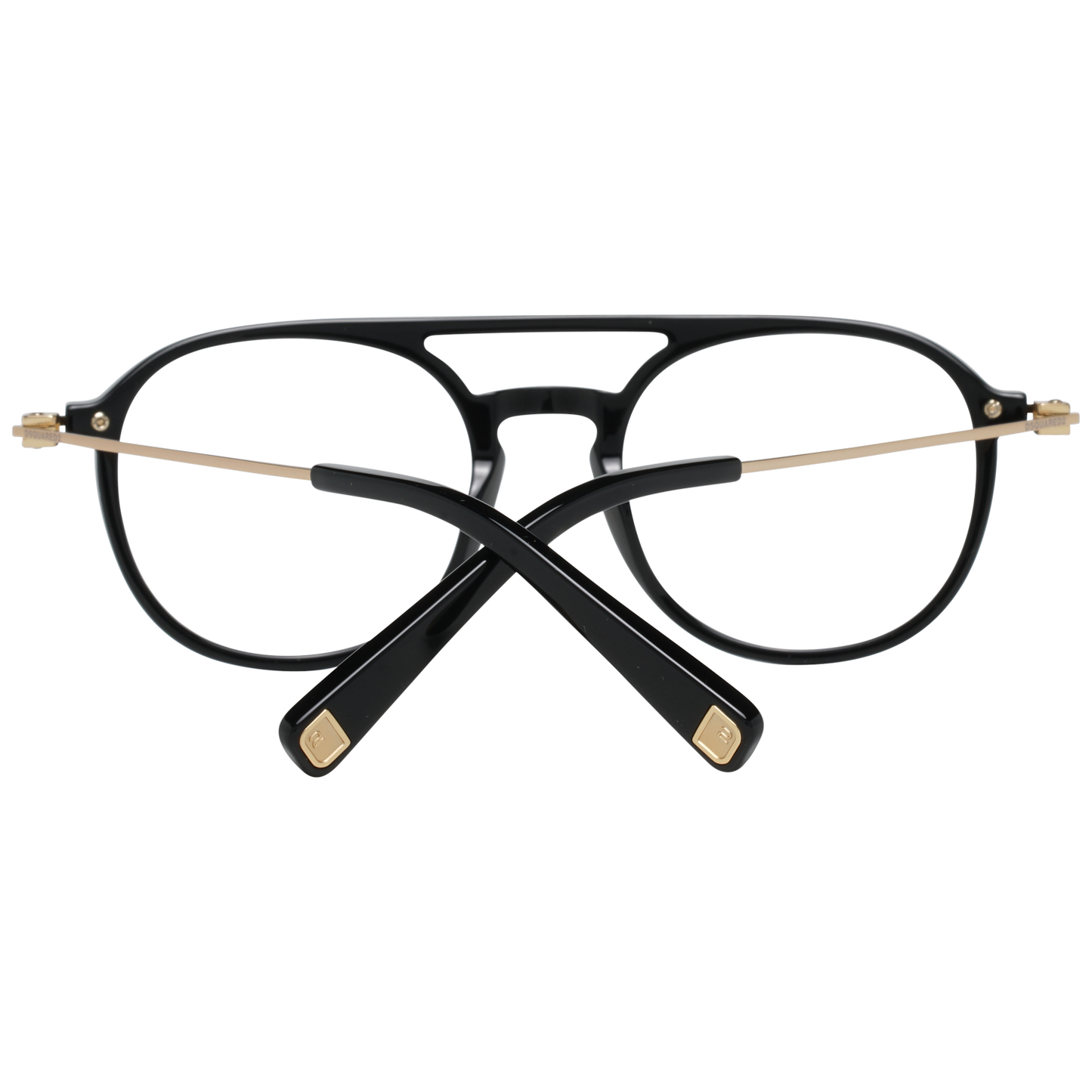 Dsquared² Sleek Black Full-Rim Designer Eyewear with metal and plastic frames for a modern unisex look.