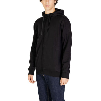 EA7 Emporio Armani Black Cotton Hoodie