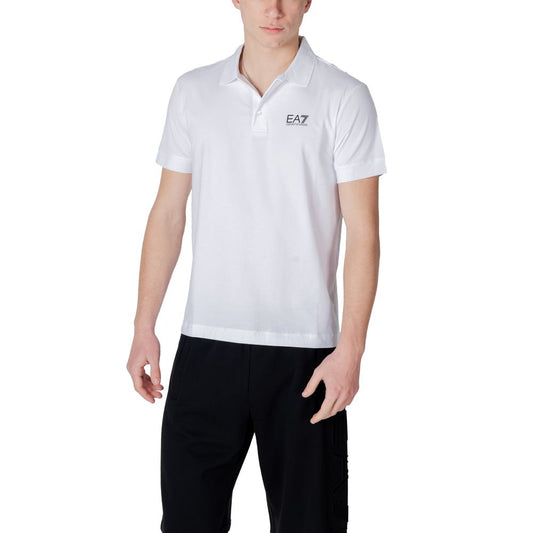 EA7 Emporio Armani White Cotton Polo Shirt