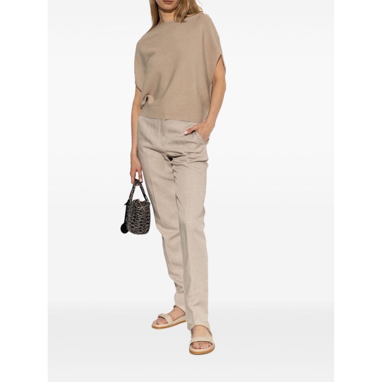 EMPORIO ARMANI EXCLUSIVE Emporio Armani Leather Slide Sandals