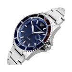 EMPORIO ARMANI MOD. AR11339 gent wristwatch with stainless steel case and bracelet, blue dial, quartz movement, and official packaging.