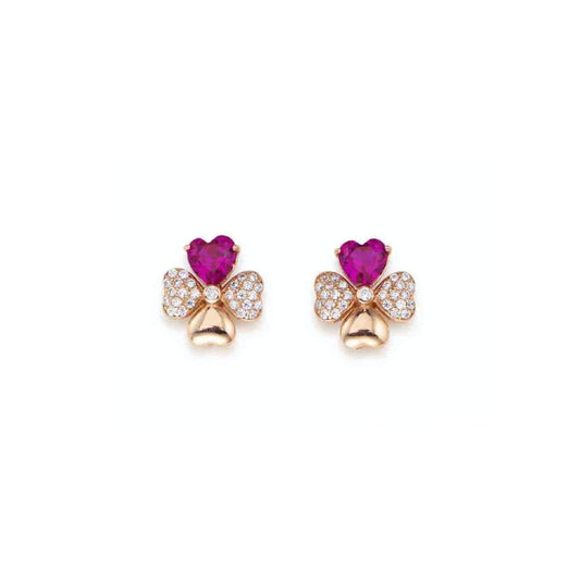 AMEN JEWELRY Mod. EQURR earrings with pink and diamond accents