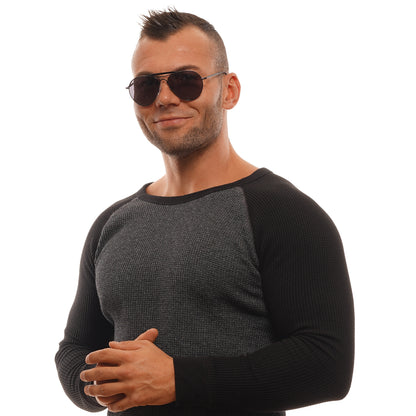 Gent wearing ERMENEGILDO ZEGNA MOD. ZC0020 02A57 sunglasses, black and gray sweater