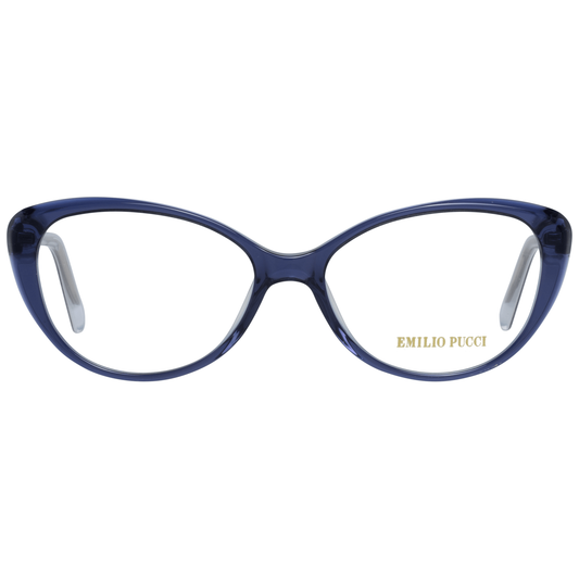 Emilio Pucci Chic Blue Full-Rim Designer Women's Eyewear showcasing elegance and style in durable plastic with a classic blue shade.