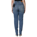 Emporio Armani Blue Washed High Waisted Skinny Women Denim Jeans PAN74323-34