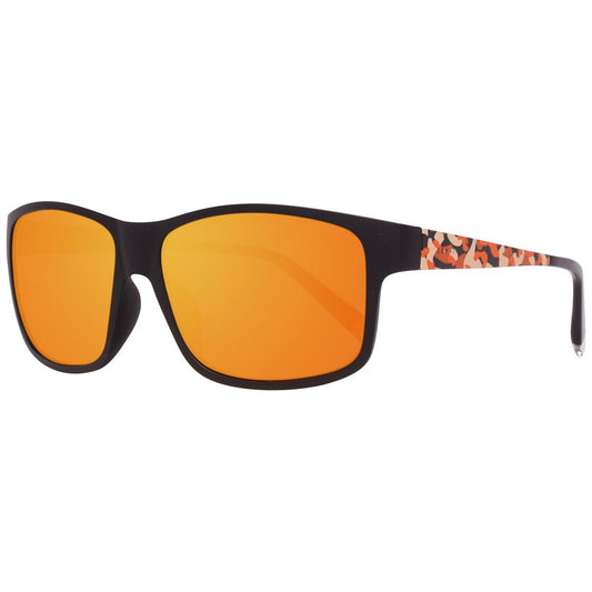 Esprit Black Resin Sunglasses with orange lenses and decorative temples, unisex ET17893-57555, size 57/15/140 mm.