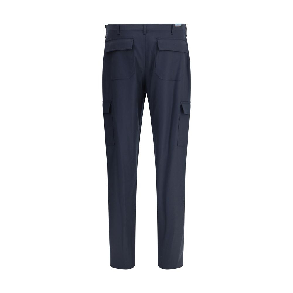 Etro Blue Wool Cargo Pants with flannel fabric and multiple pockets, featuring a classic utility design for sophisticated style, AW25 collection.