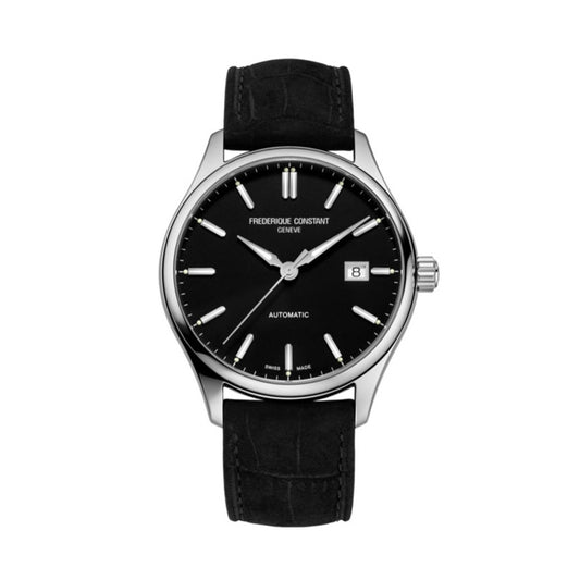 FREDERIQUE CONSTANT Mod. CLASSIC wristwatch with stainless steel case, leather strap, and automatic movement for gents