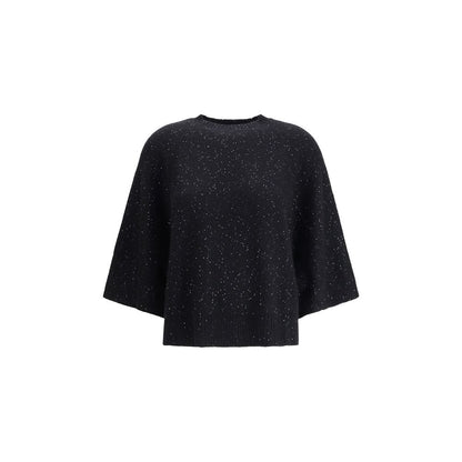 Fabiana Filippi Black Fleece Wool Sweatshirt