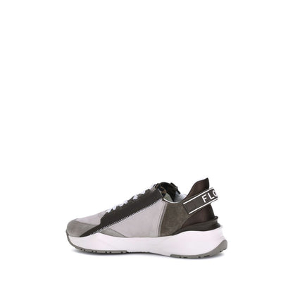 Fendi Beige Calf Leather Bos Taurus Low Top Sneakers