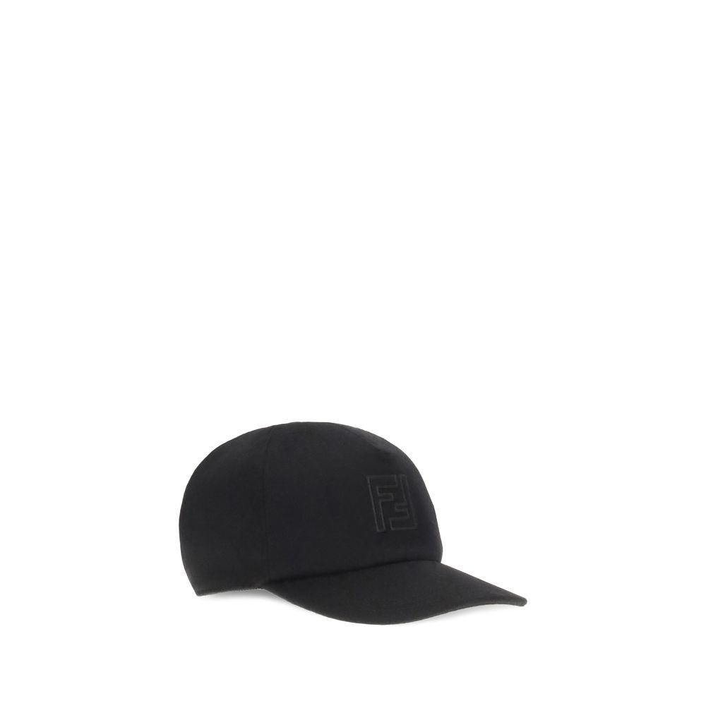 Fendi Black Wool Cap (Baseball Hat)