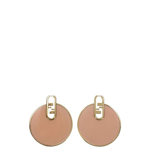 Fendi Pink Plexiglass Earrings with gold accents and logo, hook closure, casual style. Metal material, 6 cm size, MPN: 8AH593WN5F1HEQ.