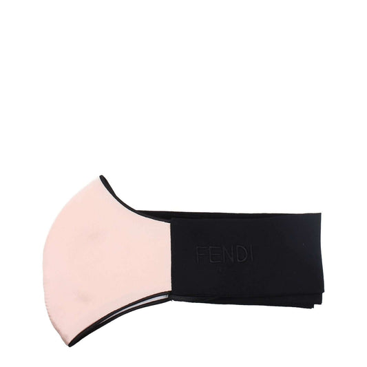 Fendi Pink Silk Facemask in pink and black silk with logo, casual style and self-tie closure, SKU FXH019AF1NF0647.
