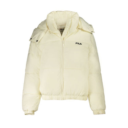 Fila Beige Polyester Jackets & Coat with removable hood, long sleeves, zip closure, 2 external and 1 internal pocket.