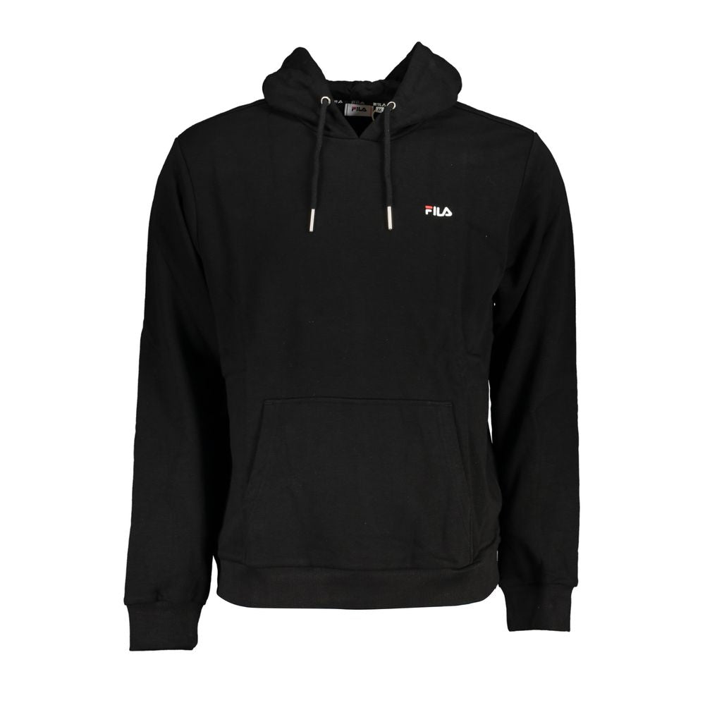Fila Black Cotton Men Sweater with Hood
