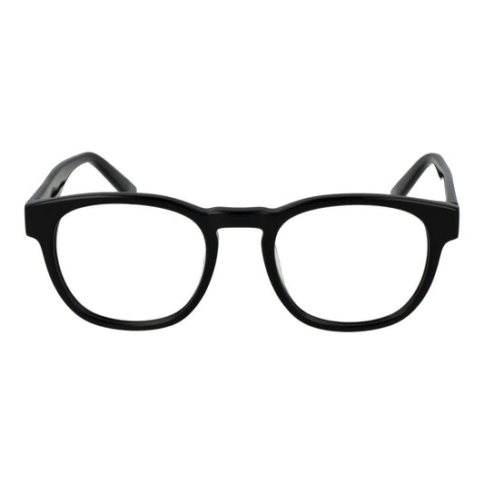 Fila Black Unisex Glasses Frame in full-rim stainless steel with demo lenses, aviator style, size 54-16-140.