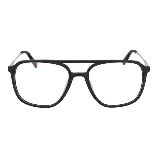 Fila Gray Men Glasses Frame in gunmetal, half-rim style with stainless steel material, rectangle shape, and demo lenses.