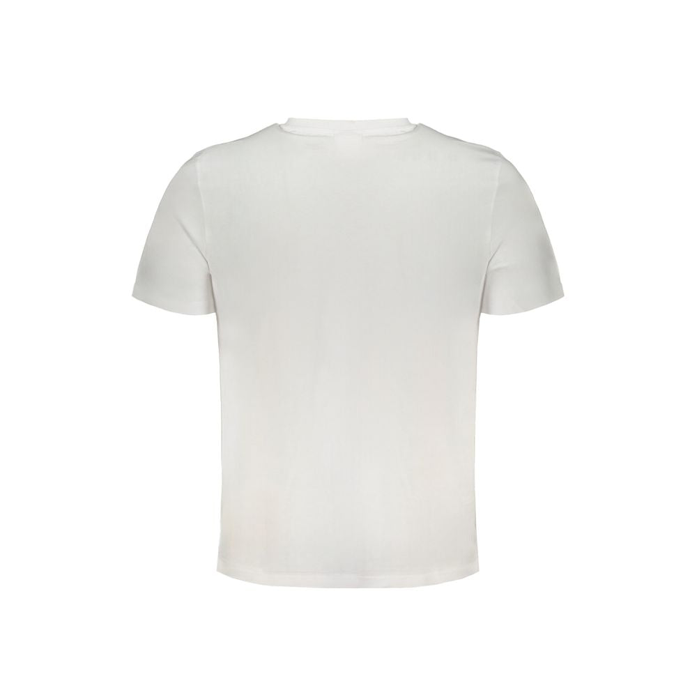 Fila White Cotton T-Shirt - Short sleeve organic cotton crew neck with logo, white color, back view