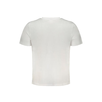 Fila White Cotton T-Shirt - Short sleeve organic cotton crew neck with logo, white color, back view