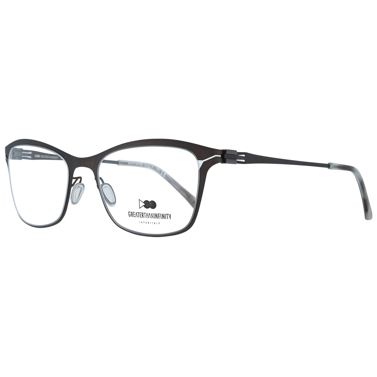 Ladies eyeglasses GREATER THAN INFINITY MOD. GT019 53V03 in black frame, side view.