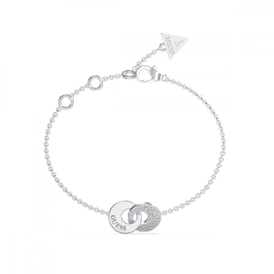 GUESS JEWELS JEWELRY Mod. JUBB05220JWRHS silver bracelet with logo charm