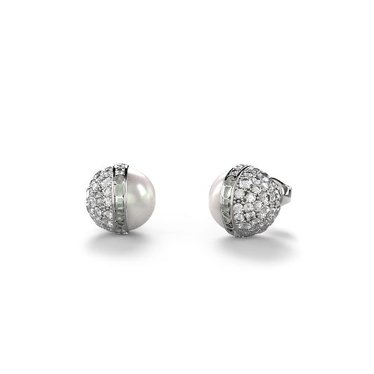 Elegant pearl and crystal earrings from GUESS JEWELS JEWELRY Mod. JUBE04458JWRHT-U