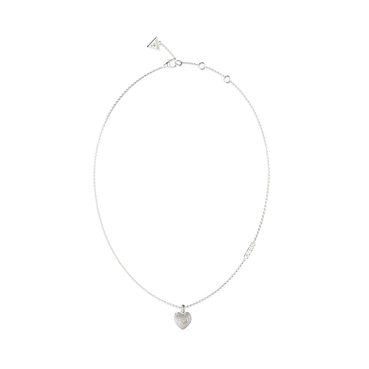 Silver necklace with heart pendant, GUESS JEWELS JEWELRY Mod. JUBN04030JWRHT-U.