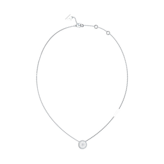 Alt Tag: GUESS JEWELS JEWELRY Mod. JUBN04080JWRHT-U silver necklace with round pendant