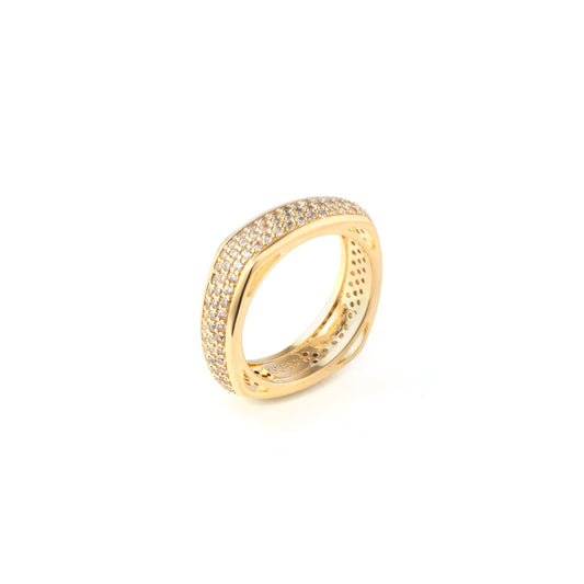 GUESS JEWELS JEWELRY Mod. JUBR04675JWYG56 gold ring with crystal detailing