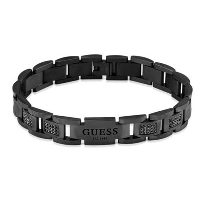 GUESS JEWELS JEWELRY Mod. JUMB01342JWGMBKT-U black bracelet with guess logo