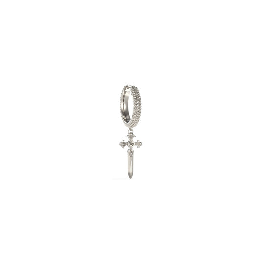 Elegant silver earring from GUESS JEWELS JEWELRY Mod. JUME04025JWSTT-U collection with cross charm detail.