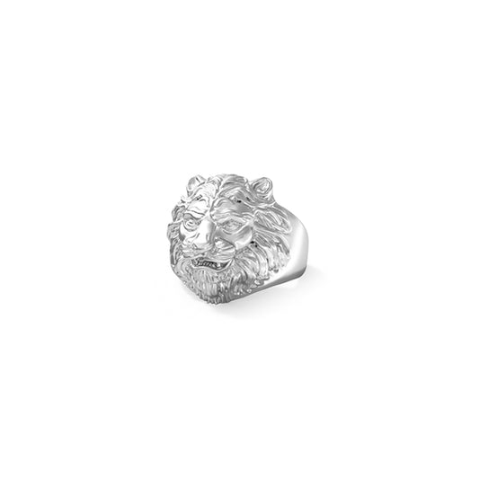 Silver lion head ring from GUESS JEWELS JEWELRY Mod. JUMR01307JWST62 collection