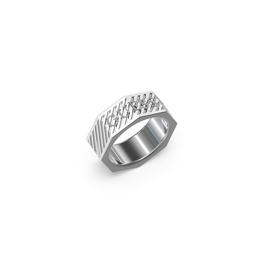GUESS JEWELS JEWELRY Mod. JUMR03030JWST62 silver geometric ring