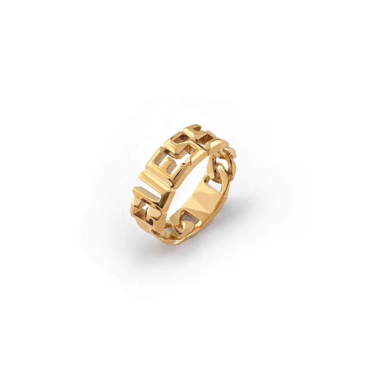 Elegant gold ring from GUESS JEWELS JEWELRY Mod. JUMR03206JWYGBK64 collection.