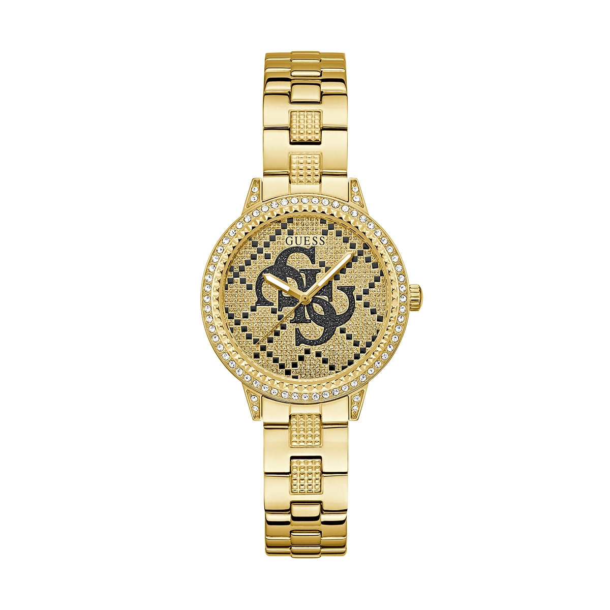 GUESS Mod. G LACE gold-tone watch with decorative dial and link bracelet