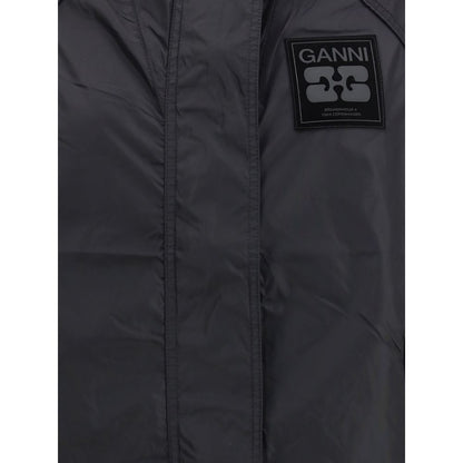 Ganni Black Nylon Shell Jacket
