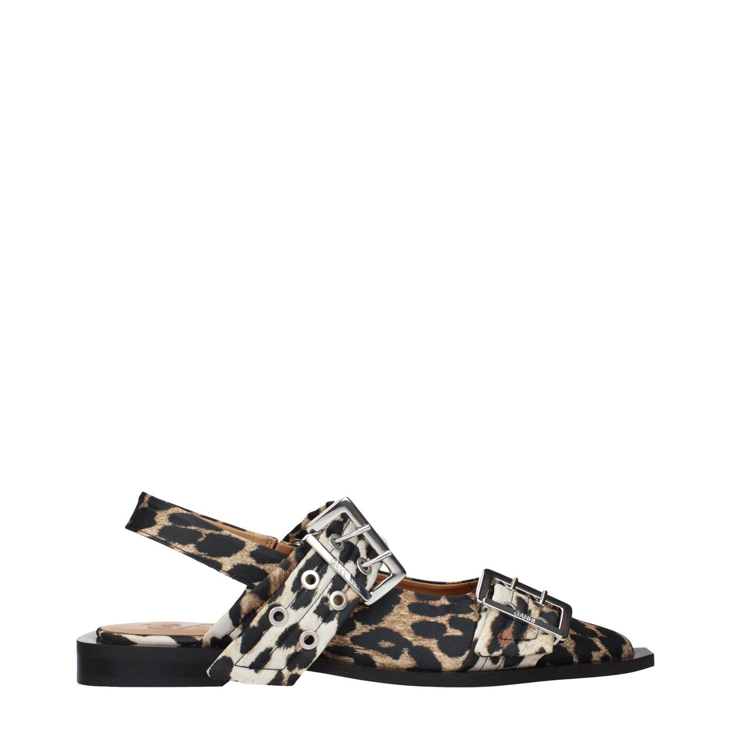 Ganni Brown Fabric Sandals