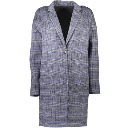 Gant Gray Wool Jackets & Coat reversible with long sleeves, checkered pattern, 2 external and 2 internal pockets, 1 button closure.