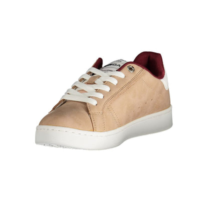 Gas Pink Polyester Women Sneaker with bordeaux accents and white sole displaying the iconic Gas logo.