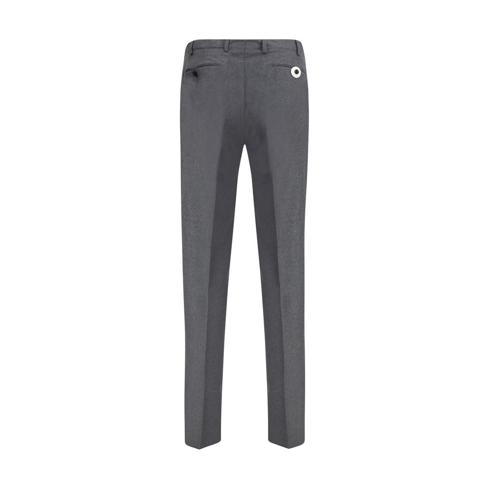 Back view of Germano Gray Fleece Wool Dress Pants with welt pockets and slim fit design for formal occasions.