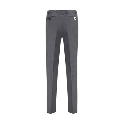 Back view of Germano Gray Fleece Wool Dress Pants with welt pockets and slim fit design for formal occasions.