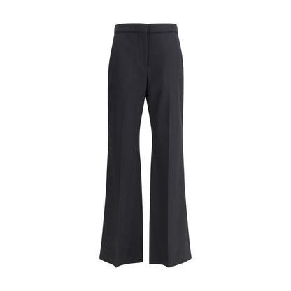 Givenchy Black Wool Pants tailored bootcut design front view - elegant fine grain de poudre fabric with side and back pockets.