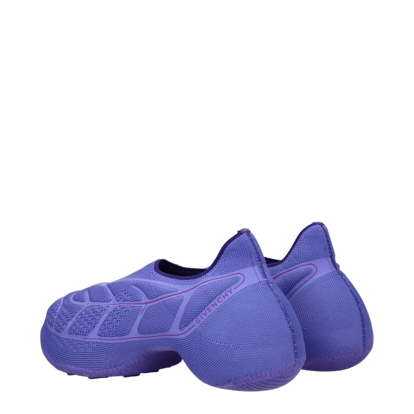 Givenchy Purple Fabric Slip-On Loafers with side logo, mid heels, round toe, and fabric sole, style casual, MPN BE002WE1JH520.