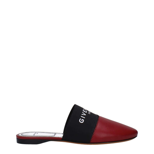 Givenchy Red Leather Slippers