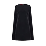 Gucci Black Wool Dress, short sleeveless bell shape, two side welt pockets, hidden back zip, 60s-inspired design with pleat stitching.