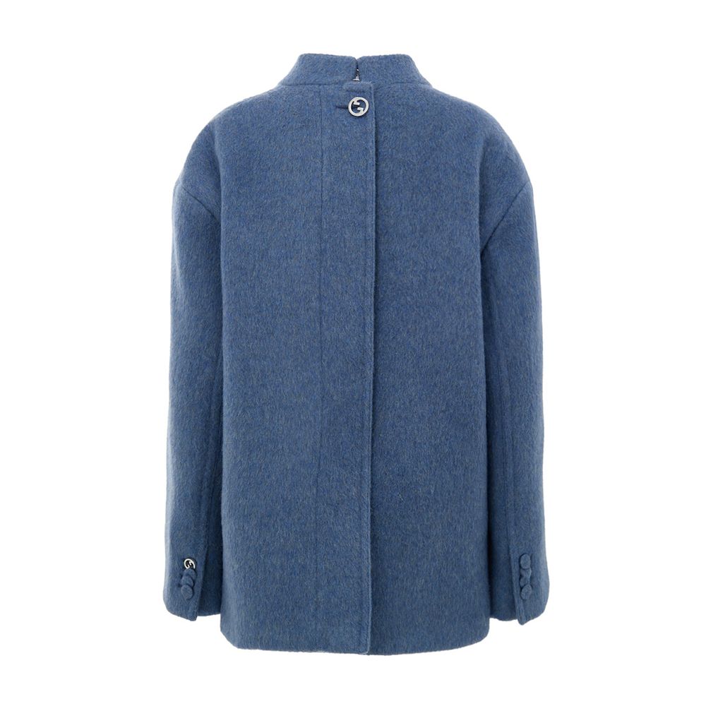 Gucci Light Blue Wool Coat