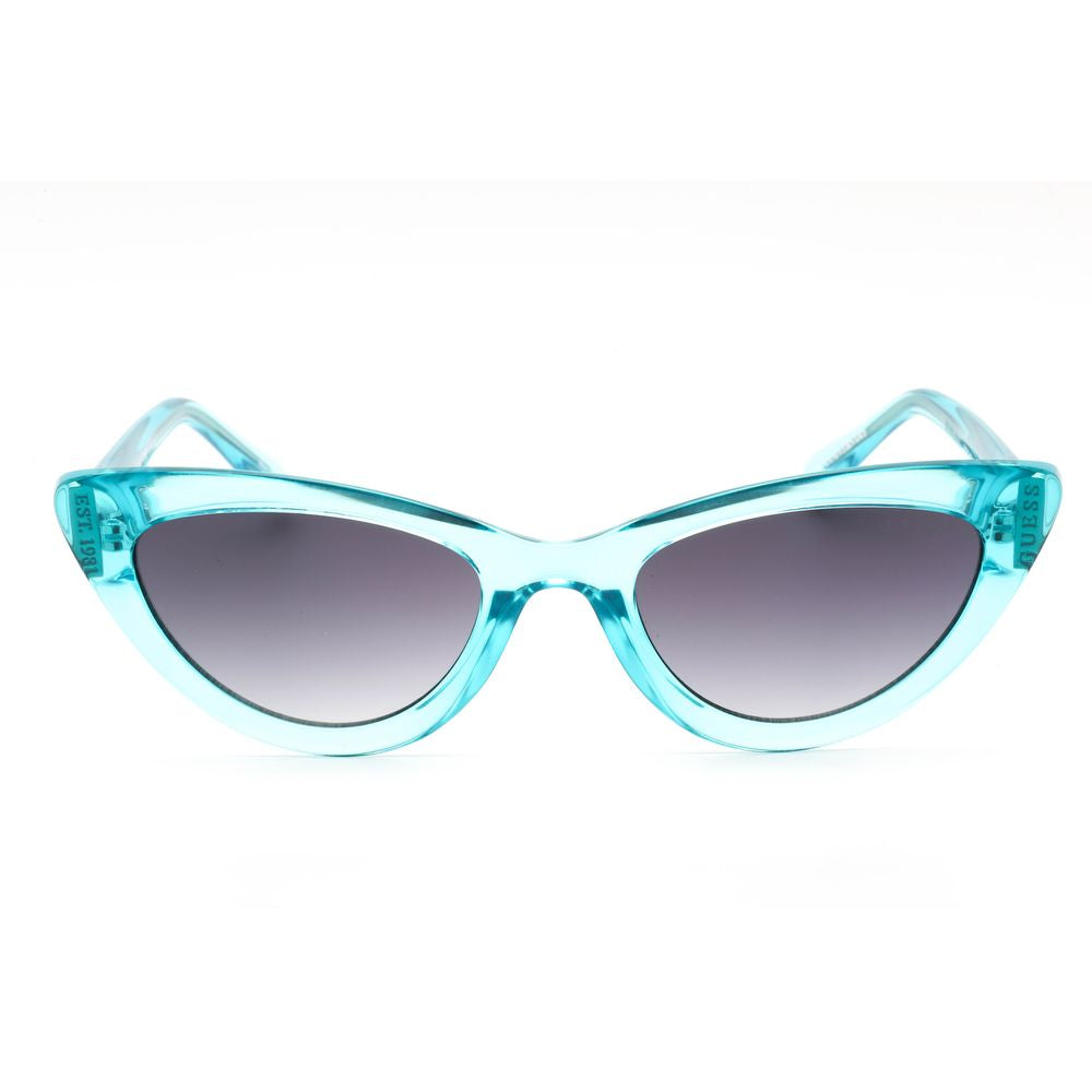 Guess Blue Resin Sunglasses for women with gradient grey lenses, 100% UV protection, style GU7811-84B, size 54/22/140mm.