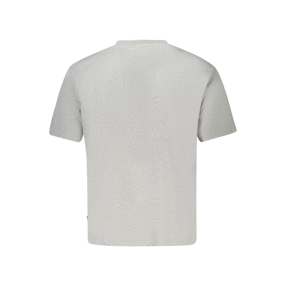 Guess Jeans Gray Cotton Women T-Shirt, back view displaying the oversized fit and premium organic cotton material.