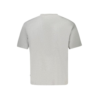 Guess Jeans Gray Cotton Women T-Shirt, back view displaying the oversized fit and premium organic cotton material.